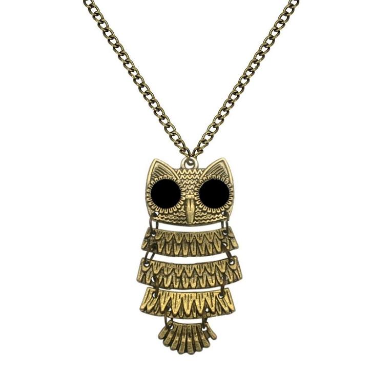 Fako Bijoux - Ketting - Dansend Uiltje - 25x50mm -, Handtassen en Accessoires, Kettingen, Verzenden