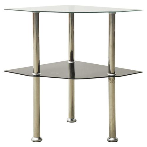 vidaXL Table 2 niveaux Transparent et noir 38x38x50 cm, Huis en Inrichting, Tafels | Salontafels, Verzenden