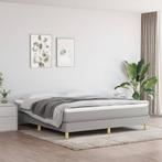 vidaXL Boxspring bed stof lichtgrijs 160x200 cm, Verzenden