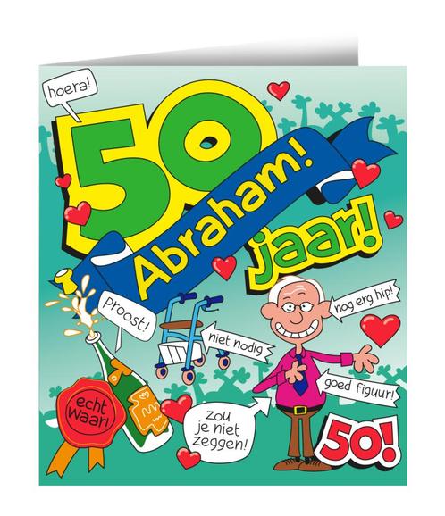 Verjaardagskaart Abraham Cartoon 16,5cm, Hobby en Vrije tijd, Feestartikelen, Nieuw, Verzenden