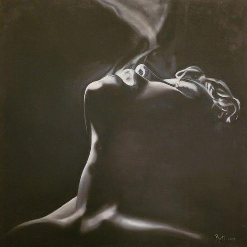 Carol Botto (1971) - Fumatrice, Antiek en Kunst, Kunst | Schilderijen | Modern