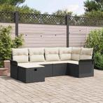 vidaXL Tuinbank Set met kussen met opslag 6 pcs Zwart Poly, Verzenden, Nieuw