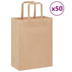 vidaXL Papieren zakken 50 st met hengsels 21x11x28 cm bruin, Diversen, Cadeauverpakkingen, Verzenden, Nieuw