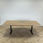 verstelbare vergadertafel 240x120 cm, licht eiken - zwart, Gebruikt, Bureau