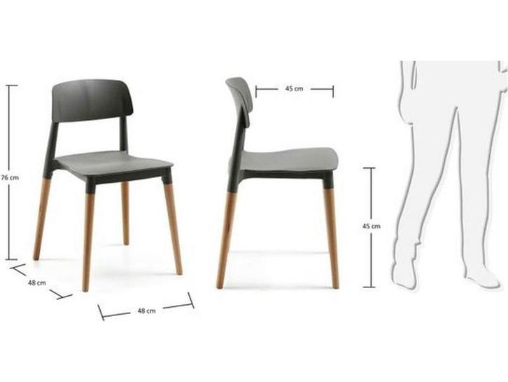 Kave Home Rigel - Stoel - Grijze kunststof zitting - Set van, Huis en Inrichting, Woonaccessoires | Overige, Zo goed als nieuw