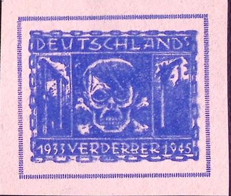 Oostenrijkse 1946 Anti-Fascistische postzegel: doodshoofd..., Verzamelen, Militaria | Algemeen, Verzenden