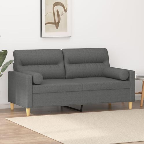 vidaXL Canapé 2 places avec oreillers gris foncé 140 cm, Maison & Meubles, Canapés | Salons, Neuf, Envoi