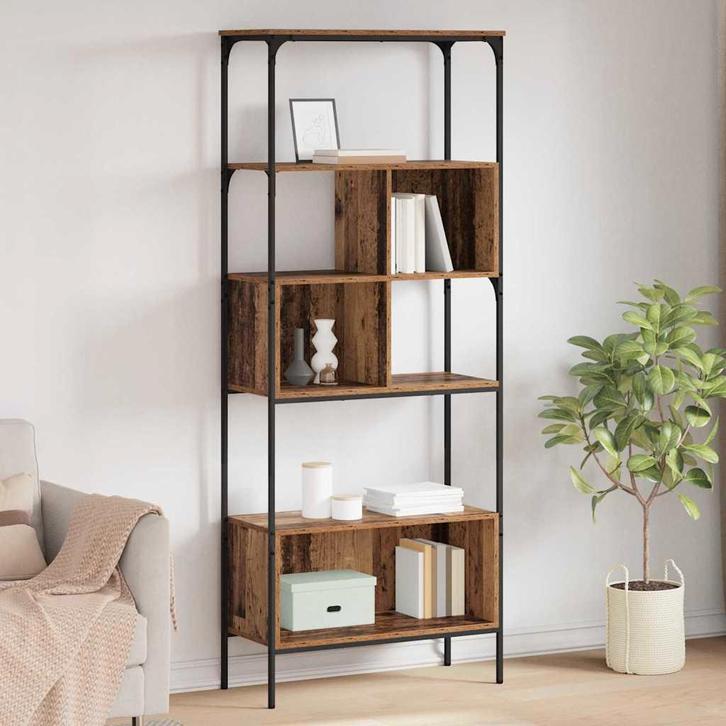 vidaXL Boekenkast Oud Hout 76 x 33 x 188,5 cm Bewerkt hout, Huis en Inrichting, Kasten | Boekenkasten, Nieuw, Verzenden