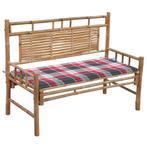 vidaXL Banc de jardin avec coussin 120 cm Bambou, Jardin & Terrasse, Verzenden, Neuf