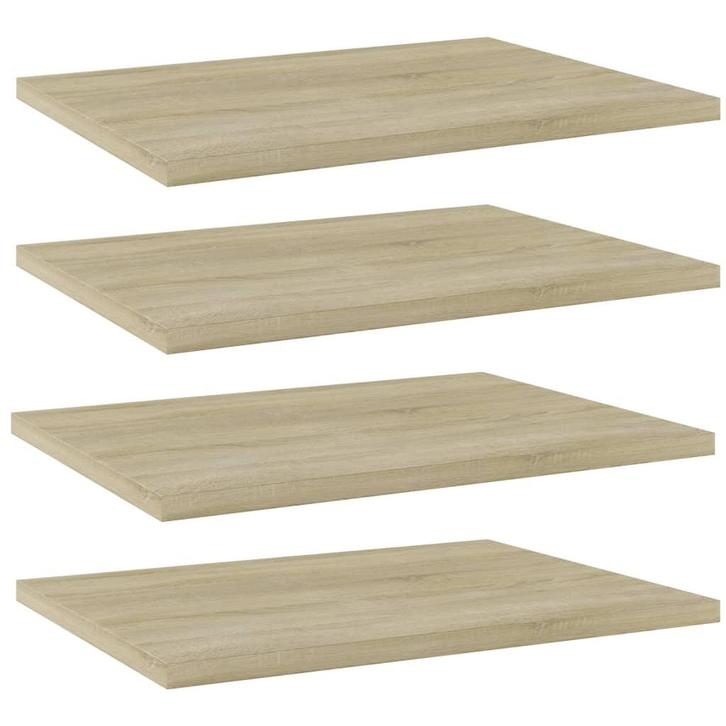 vidaXL Wandschappen 4 st 40x30x1,5 cm bewerkt hout sonoma, Huis en Inrichting, Woonaccessoires | Wandplanken en Boekenplanken