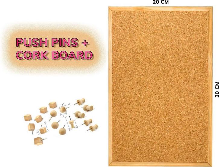 Klein prikbord (20x30 cm) met 90 punaises, Doe-het-zelf en Bouw, Gereedschap | Overige machines, Nieuw, Verzenden