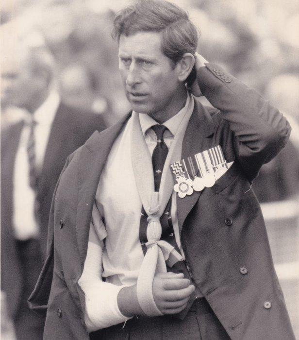 Tim Ockendon - 1990 Prince Charles of Wales with Broken Arm, Antiek en Kunst, Kunst | Schilderijen | Modern