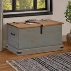 vidaXL Opbergkist HALDEN grijs 91x48x47 cm massief, Verzenden, Nieuw