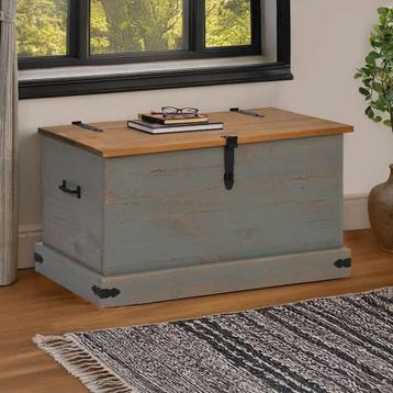vidaXL Opbergkist HALDEN grijs 91x48x47 cm massief, Verzenden
