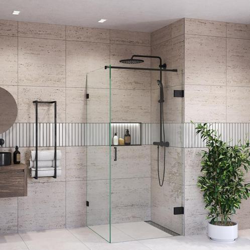 Aanbieding: Douchecabine BWS Portos Profielloos Mat Zwart, Doe-het-zelf en Bouw, Sanitair, Douche, Nieuw, Ophalen of Verzenden