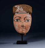 Oud-Egyptisch Hout begrafenis masker. Spaanse
