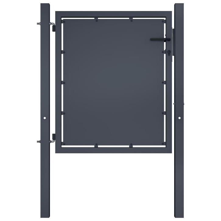 vidaXL Poort 100x100 cm staal antraciet, Tuin en Terras, Tuinpoorten, Nieuw, Verzenden