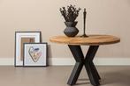 Mangohouten Eettafel Rond Tara 110 cm (5cm), Huis en Inrichting, Tafels | Eettafels, Verzenden, Nieuw