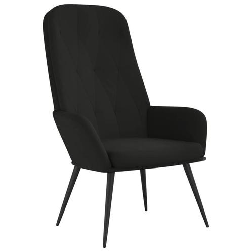 Relaxstoel Zwart Fluweel | Retour Deal | 35% Korting, Huis en Inrichting, Fauteuils, 50 tot 75 cm, 75 tot 100 cm, Nieuw, Verzenden