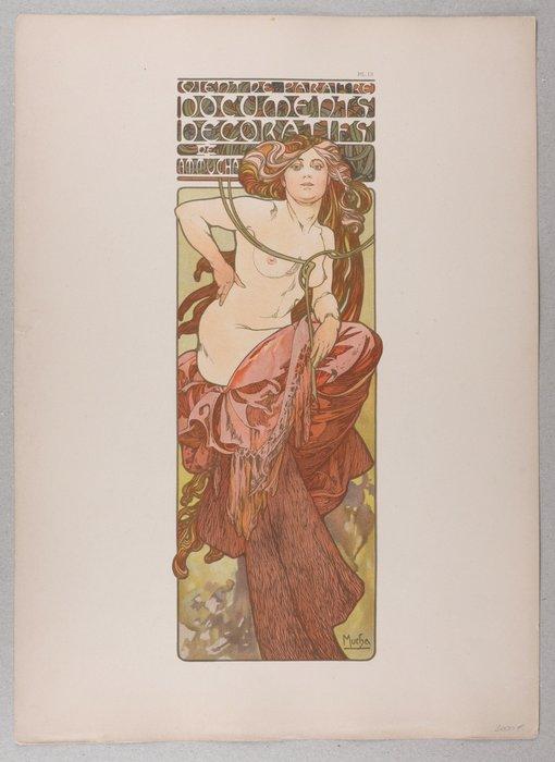 Alphonse Mucha (1860-1939) - Document Décoratif, Plate 13, Antiek en Kunst, Antiek | Meubels | Stoelen en Sofa's
