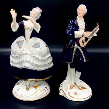 Royal Dux, Bohemia - Rococo Couple (2 pcs) - Gilded Isis -