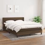 vidaXL Boxspring met matras stof donkerbruin 140x200 cm, Huis en Inrichting, Slaapkamer | Bedden, Verzenden, Nieuw