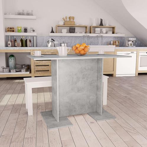 vidaXL Eettafel 110x60x75 cm bewerkt hout betongrijs, Huis en Inrichting, Tafels | Eettafels, Nieuw, Verzenden