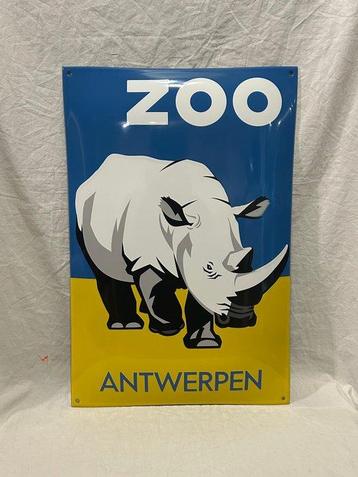 Enseigne en émail - Zoo dAnvers - Rhinocéros - Émail beschikbaar voor biedingen