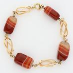 Armband - 14 karaat Geel goud - Agaat