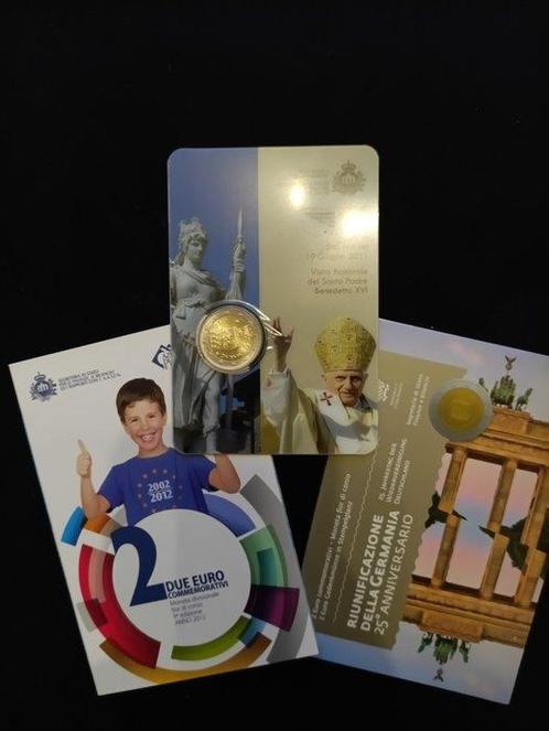 San Marino, Vaticaan. 2 Euro 2011/2015 (3 coins)  (Zonder, Postzegels en Munten, Munten | Europa | Euromunten