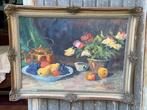 Europese school (XX) - Stillife with flowers and fruits, Antiek en Kunst, Kunst | Schilderijen | Klassiek