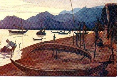Frankrijk, Vietnam - Azië - Aquarellen over het oude, Verzamelen, Postkaarten | Buitenland