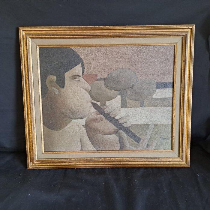 Musin Maurice (1939) - Le joueur de flute, Antiek en Kunst, Kunst | Schilderijen | Klassiek