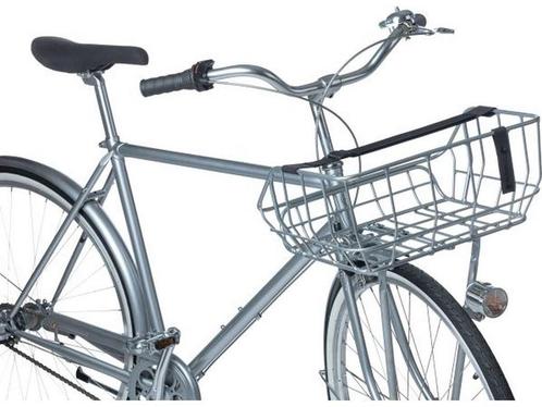 Basil Portland Fietsmand - Voorop - 25 Liter - Chroom, Fietsen en Brommers, Fietsaccessoires | Overige Fietsaccessoires, Zo goed als nieuw