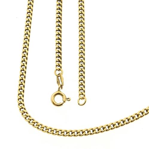 Gouden gourmetschakel ketting; 53 cm | Heren (heren ketting), Handtassen en Accessoires, Kettingen, Overige kleuren, Gebruikt