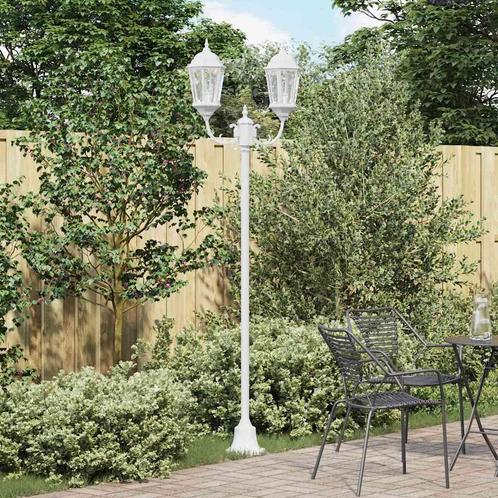 vidaXL Tuin Lichtpaal Wit Aluminium, Glas, Tuin en Terras, Buitenverlichting, Nieuw, Verzenden
