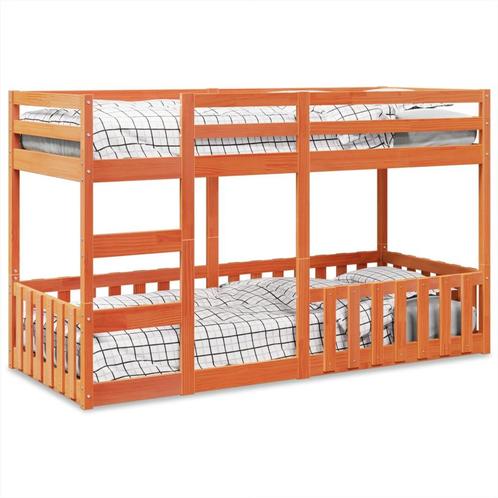 vidaXL Stapelbed massief grenenhout wasbruin 80x200 cm, Huis en Inrichting, Slaapkamer | Bedden, Nieuw, Verzenden