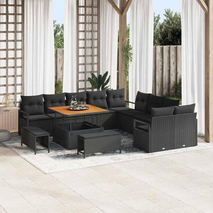 vidaXL Tuinbank Set met kussen met opslag met kussen 13 pcs, Tuin en Terras, Tuinsets en Loungesets, Nieuw, Verzenden