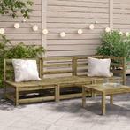 vidaXL Tuinbank 3-zits geïmpregneerd grenenhout, Tuin en Terras, Tuinsets en Loungesets, Verzenden, Nieuw