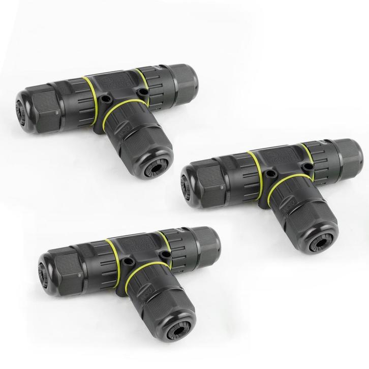 Onderdelen & tuinaccessoires Set van 3 T-Aftak Kabelverbinde, Jardin & Terrasse, Éclairage extérieur, Envoi