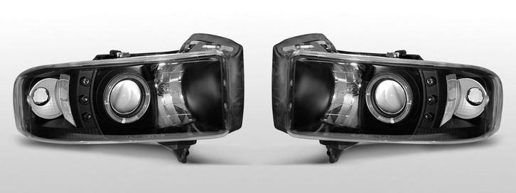 Koplampen Angel Eyes | Dodge Ram 1994-2001 | zwart, Auto-onderdelen, Verlichting, Nieuw, Dodge, Verzenden