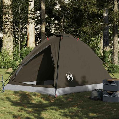 vidaXL Koepeltent 4-persoons waterdicht bruin, Caravanes & Camping, Tentes, Envoi