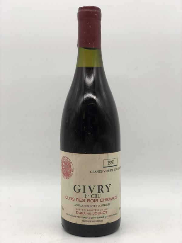 1 x 75cl Givry Clos des Bois Chevaux 1er Cru Joblot 1991, Verzamelen, Wijnen, Frankrijk, Rode wijn, Nieuw, Ophalen of Verzenden