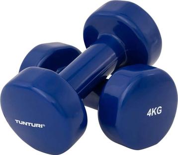 Tunturi Dumbell set - 2 x 4,0 kg - Vinyl - Blauw