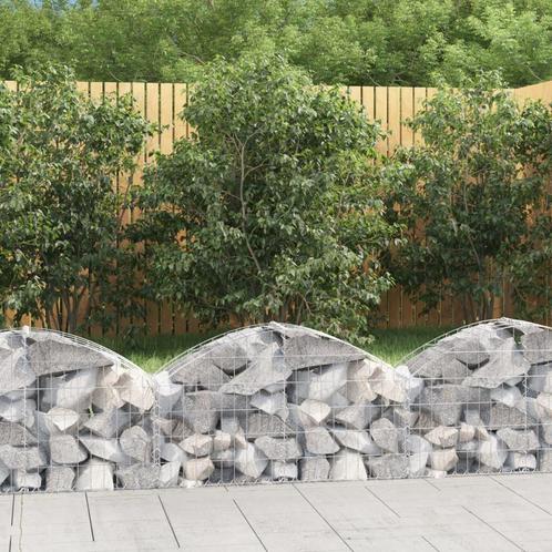 vidaXL Schanskorf gewelfd 100x30x40/60 cm gegalvaniseerd, Tuin en Terras, Bloempotten, Nieuw, Verzenden