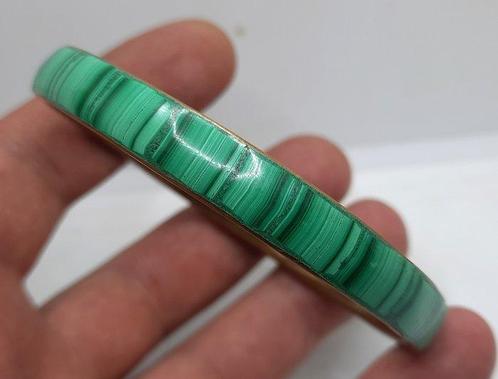 malachiet Armband - Hoogte: 7 cm - Breedte: 9 cm- 25 g - (1), Verzamelen, Mineralen en Fossielen