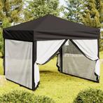 vidaXL Partytent inklapbaar met zijwanden 3x3 m zwart, Verzenden, Nieuw