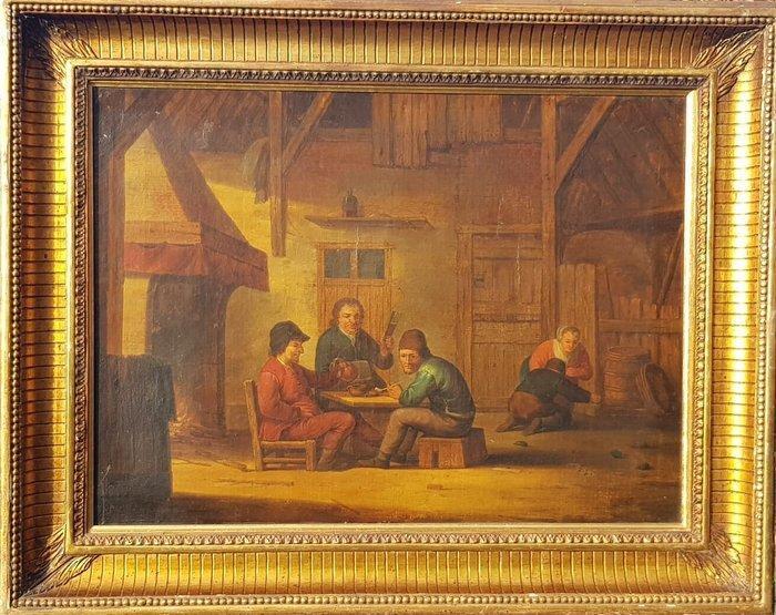 Nederlandse school (XVIII) - A Tavern Scene with Drinkers, Antiquités & Art, Art | Peinture | Classique