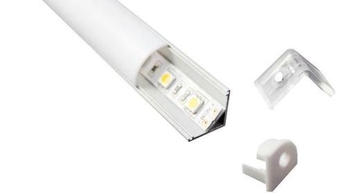 LED Strip profiel 1 meter voor 90° hoek met ronde cover, Huis en Inrichting, Lampen | Overige, Ophalen of Verzenden