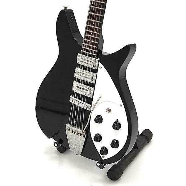 Miniatuur Rickenbacker 350 V63 gitaar met gratis standaard, Verzamelen, Film en Tv, Beeldje, Replica of Model, Nieuw, Verzenden